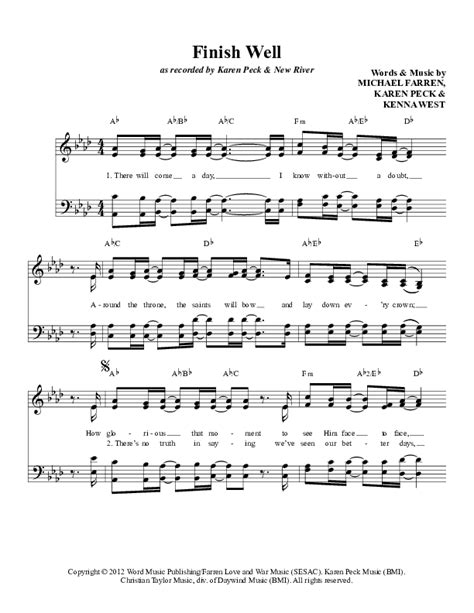 Free Sheet Music While I Still Can Karen Peck New River