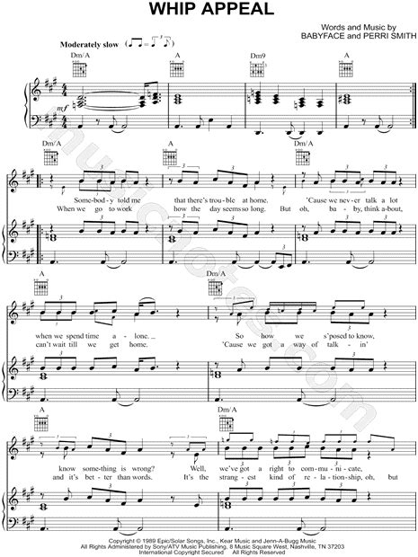Free Sheet Music Whip Appeal Babyface
