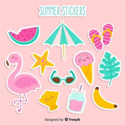 Premium Vector Summer Label Collectio Summer Sticker Vector Free