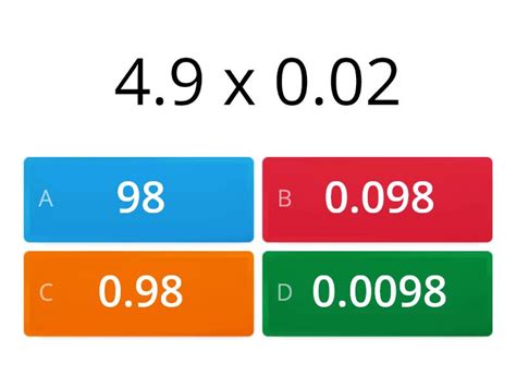 Multiplying Decimals Quiz