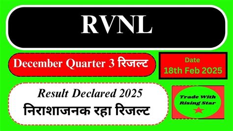 Rvnl Quarter Result Rvnl Share Latest News Rvnl Result