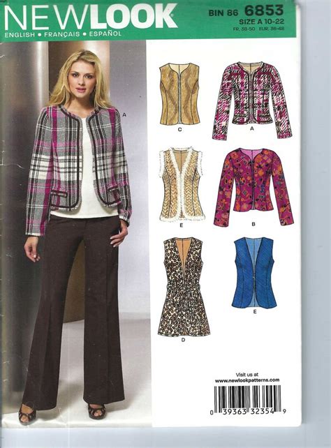 Uncut New Look Sewing Pattern Sizes New Look Misses Jacket