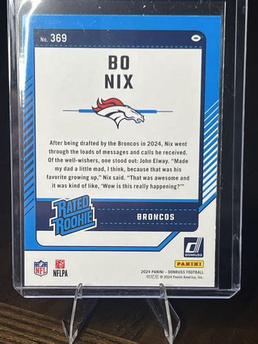 Panini Donruss Rated Rookie Bo Nix Rc Ebay