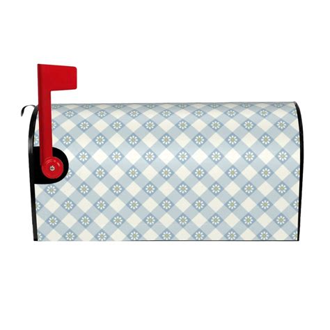 Goofa Daisy Plaid Blue Pattern Mailbox Cover Mailbox Decoration With