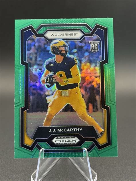 Panini Prizm Draft Picks Football Jj Mccarthy Green Prizm Rc