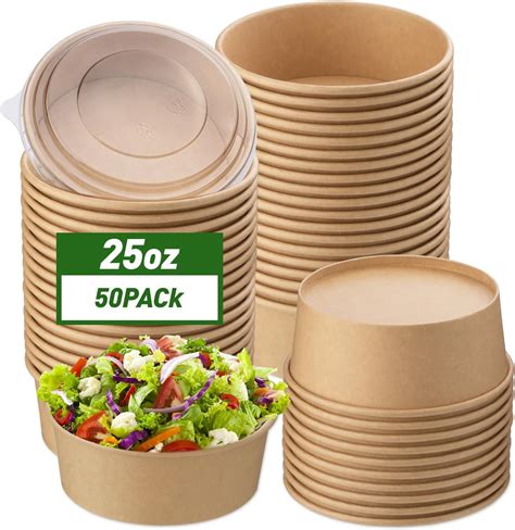 wuadua oz ml  pack disposable paper bowls  lids desertcart