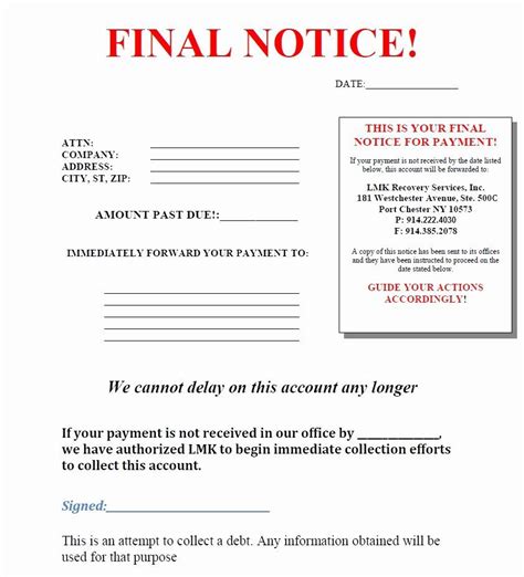 Debt Collection Letter Templates Letter Debt Collection Temp