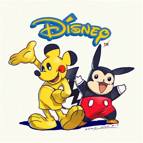 Pikachu And Mickey Mouse Pokemon And 1 More Drawn By Iwse Zhang