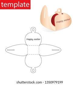 Retail Paper Box Bonbonniere For The Easter Egg Vector Foto Piece