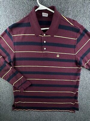 Brooks Brothers Striped Long Sleeve Polo Shirt Large Original Fit