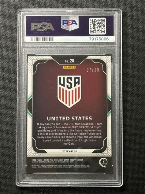 Panini Prizm Fifa World Cup Usa Team Badges Gold Psa United