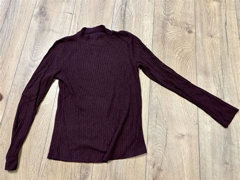 Only Rippstrick-Rollkragenpullover, Grösse S, Aubergine! (Gebraucht) in