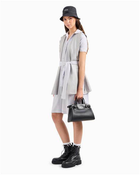 Seersucker Pinafore Dress Armani Exchange