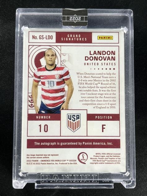 Panini Eminence Fifa World Cup Landon Donovan Grand Signatures