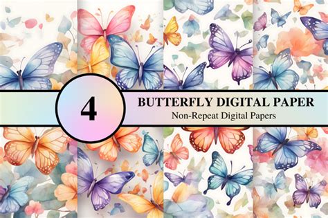 Butterfly Digital Paper Graphic By PrismaPop Creative Fabrica