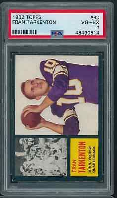 1962 TOPPS 90 FRAN TARKENTON RC VIKINGS HOF PSA 4 VG EX B1 EBay