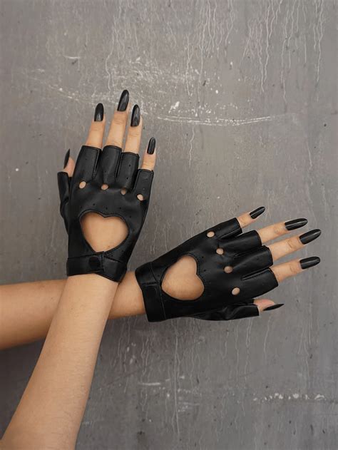 Paire De Gants De Moto Sans Doigts En Forme De C Ur Convient Pour La