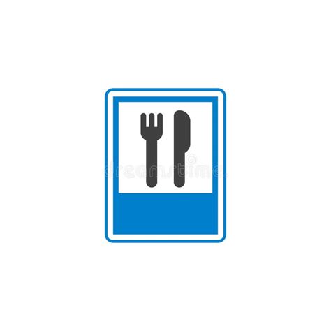 Restaurante Carretera Signo Plano Icono Ilustraci N Del Vector