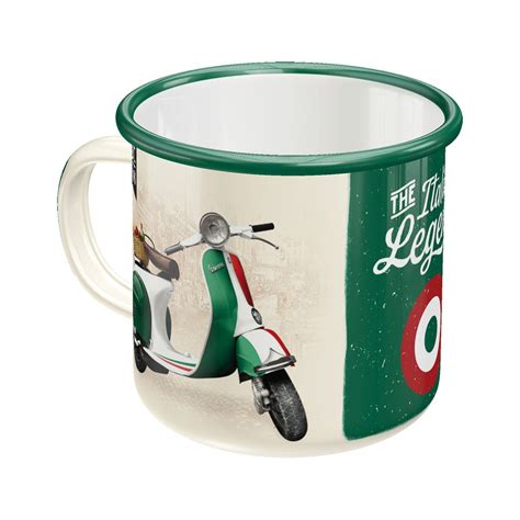 Nostalgic Art Retro Enamel Mug 360ml Vespa Italian Legend Gift Idea