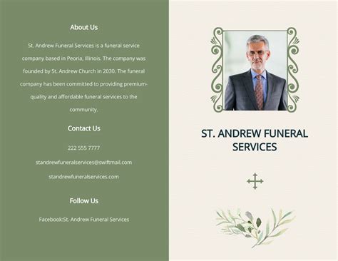 Free Funeral Bi Fold Brochure Templates Editable And Printable