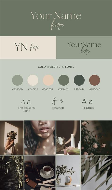 Brand Kit Color Palette Fonts Images Vision Board Etsy Canada In