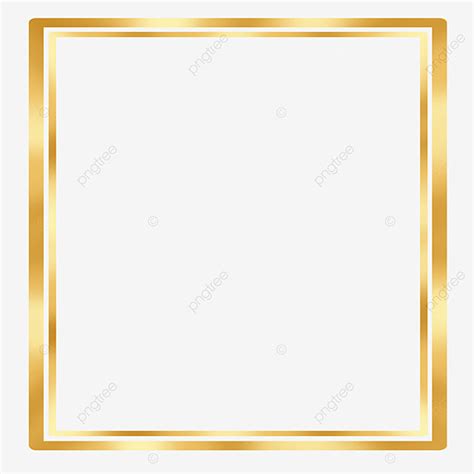 Luxury Gold Square Frame With Two Lines