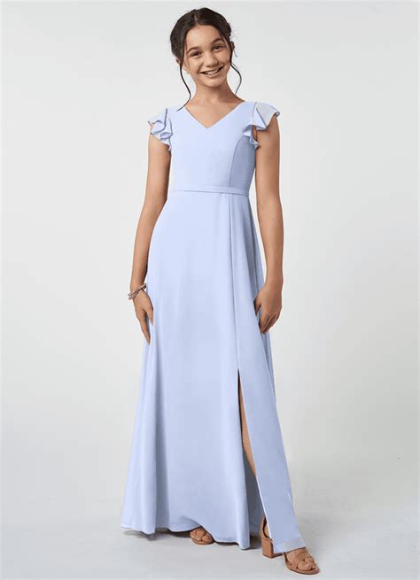 Azazie Claudine Junior Bridesmaid Dress In Ice Azazie