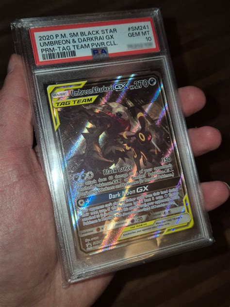 PSA 10 Umbreon Darkrai Tag Team GX Pokémon Cards Moonbreon