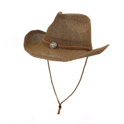 Chapeau De Cowboy Mode Creux Fait La Main Chapeau De Paille De Cowboy