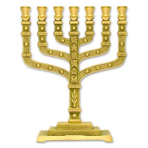 Golden Menorah Traditional Hanukkah Decor