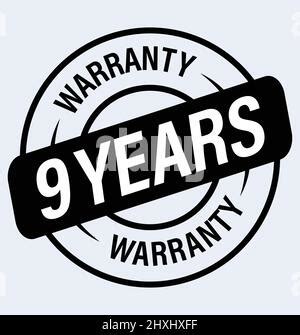 Nine Years Warranty Stock Vector Image Art Alamy