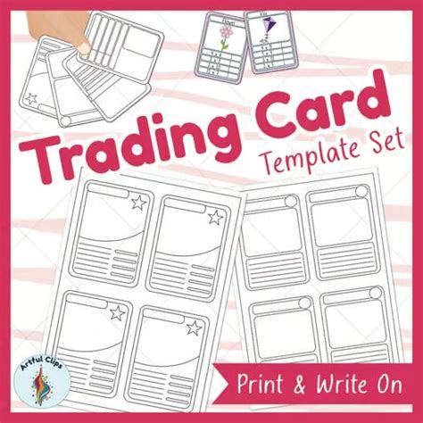 The Print And Write On Trading Card Template Set