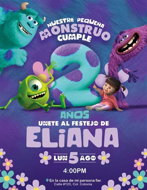 Inviación Monsters Inc Monsters inc invitations Monster inc