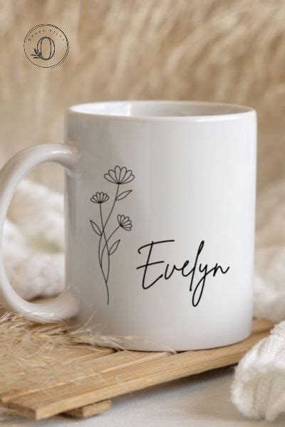 Personalized Name Birth Flower Coffee Mug