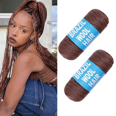 Samtress Roll Honey Brown Brazilian Wool Hair Acrylic Yarn For