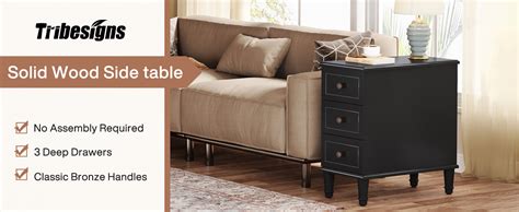 Amazon Tribesigns Solid Wood End Table Set Of Fully Assembled