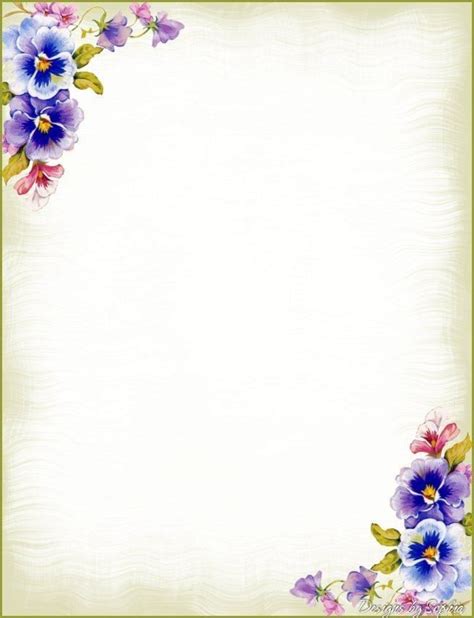 Purple And Blue Flower Border Design