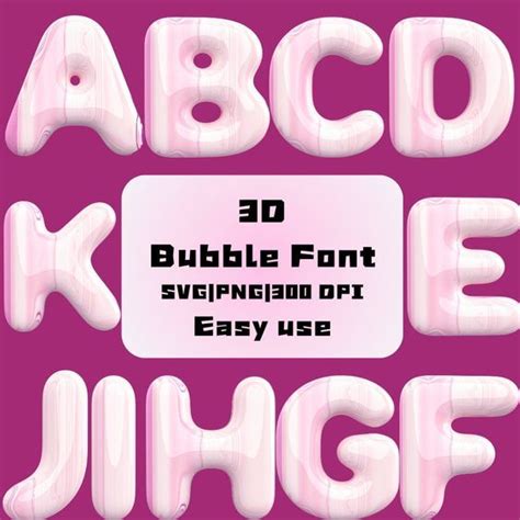 D Bubbly Letters Clipart Png Svg Bundle Bubbly Font Bubbly Alphabet