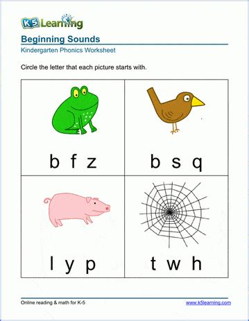 Nursery Phonics Letter And Sound Worksheets