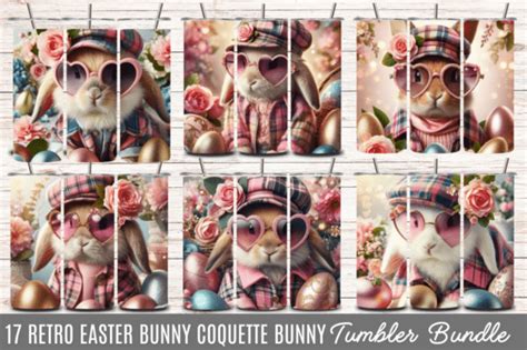 Retro Easter Bunny Coquette Oz Tumbler Graphic By Craft Fair