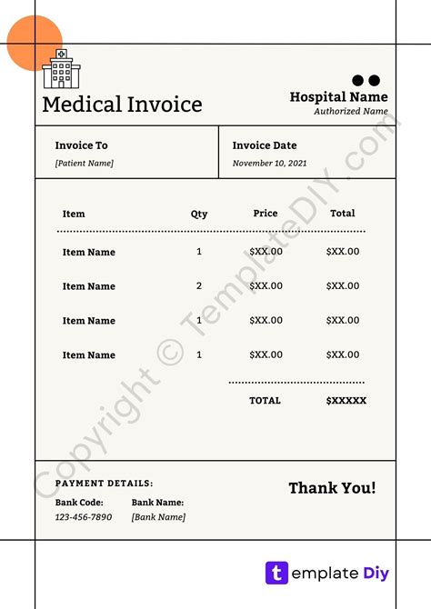 Medical Invoice Template Free Social Media Template