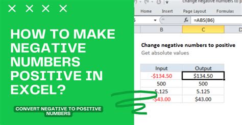 How To Change A Negative Number To Positive In Excel Efficient