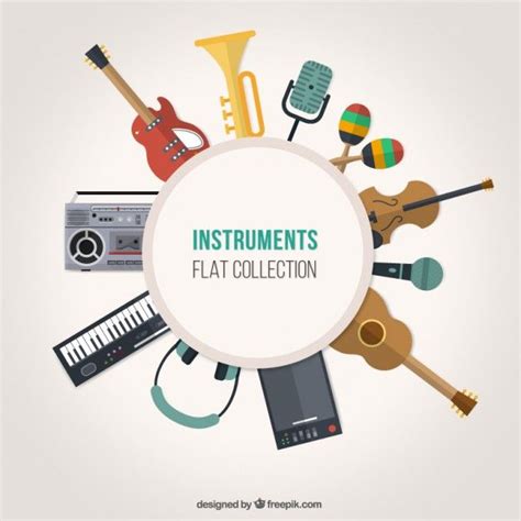 Premium Vector Instruments In Flat Design Music Design Music