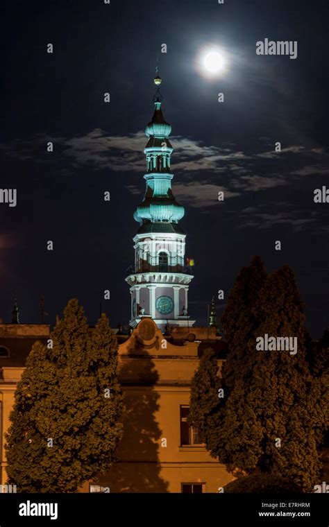 Old Town Of Zamosc At Night It Is On The Unesco World Heritage List