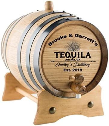 Personalized Tequila Oak Barrel Custom Engraved American White Oak