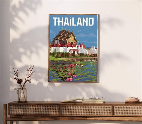 Thailand Travel Poster Thailand Vintage Print Thailand Travel Prints