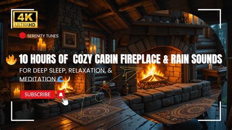 Cozy Cabin Fireplace Rain Sounds Hours Of Relaxing Ambience