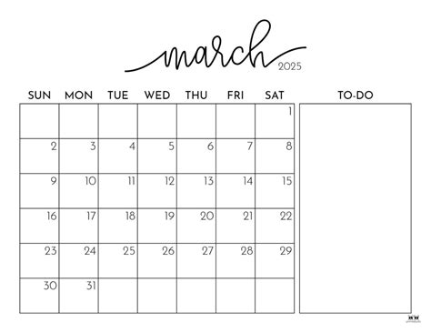 Free Printable March 2025 Calendar Word Printable Calendar 2025