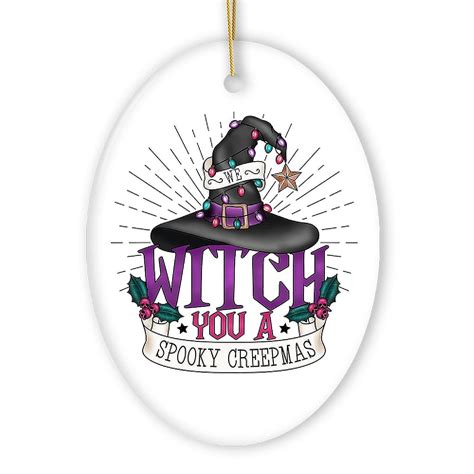 We Witch You A Spooky Creepmas Ornament Whimsical Halloween Christmas