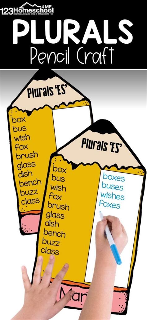 Free Printable Pencil Plural Activity S Or Es Plurals Plural Nouns